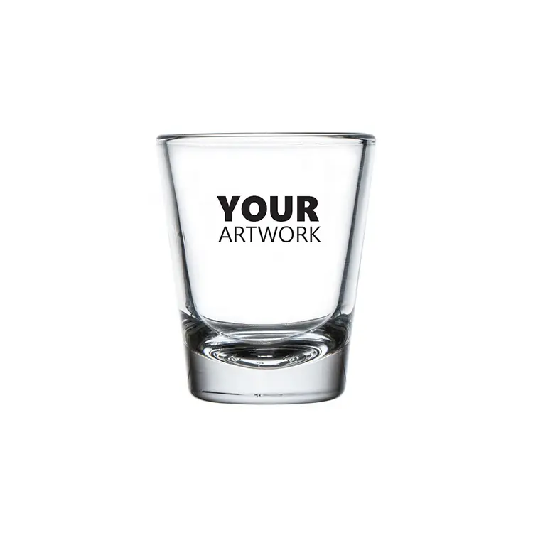 2 oz clear glass shot glass for tequila, vodka, and whiskey