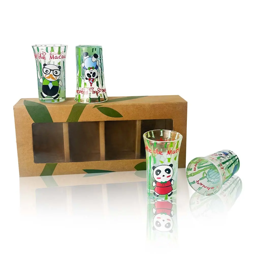 1.5oz Customized panda patterned shot glass set