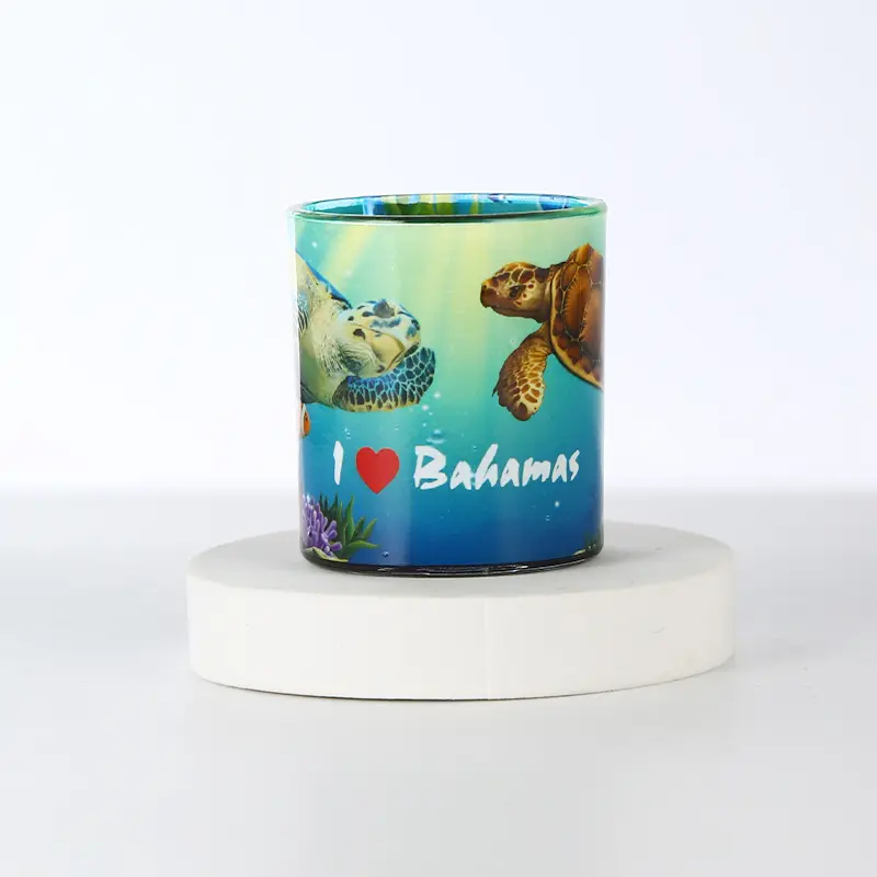 50ml-shot-glass-sea-turtle-bahamas-design 50 ml souvenir shot glass with marine life and sea turtle print