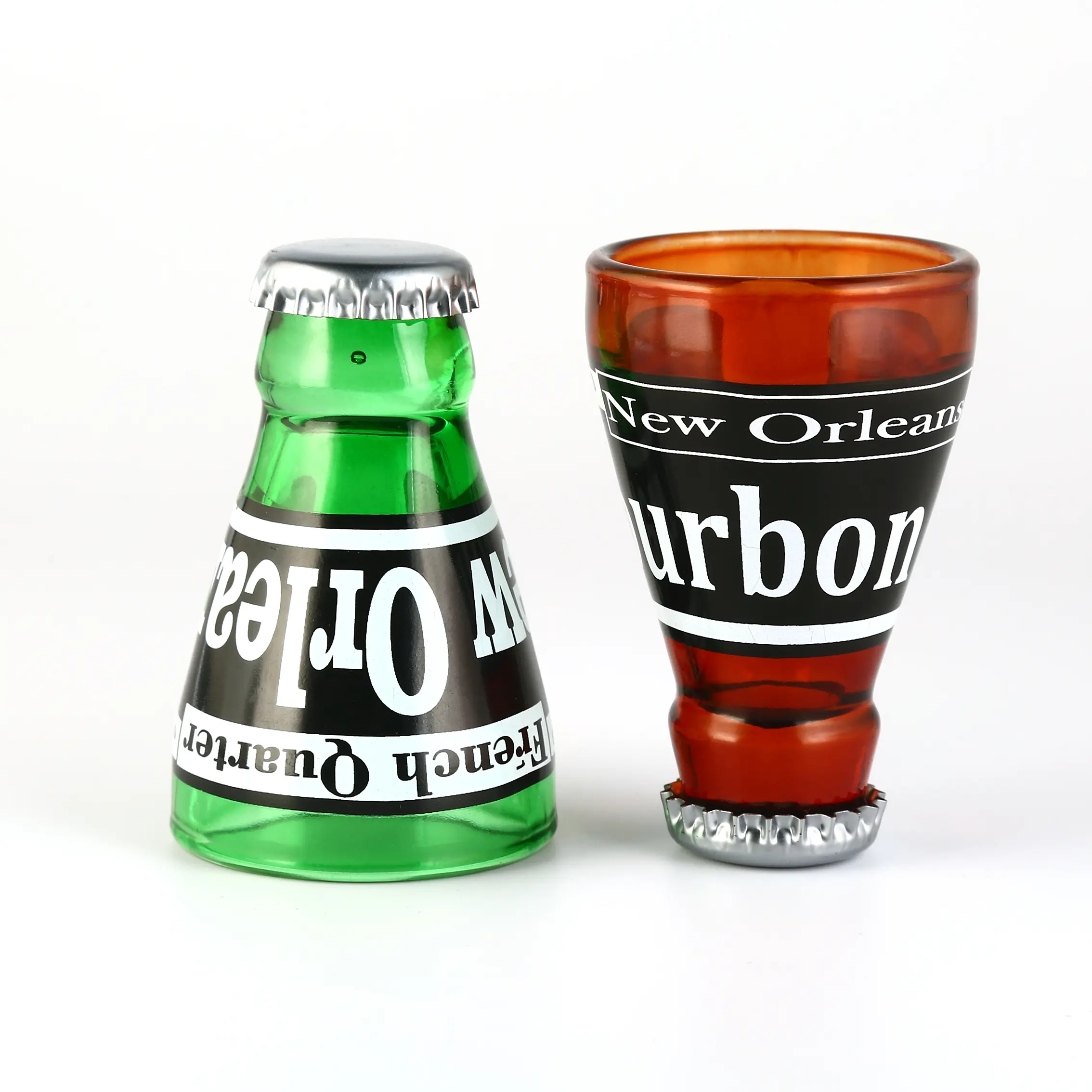 Custom Sprayed Decal Inverted Beer Bottle Shot Glass