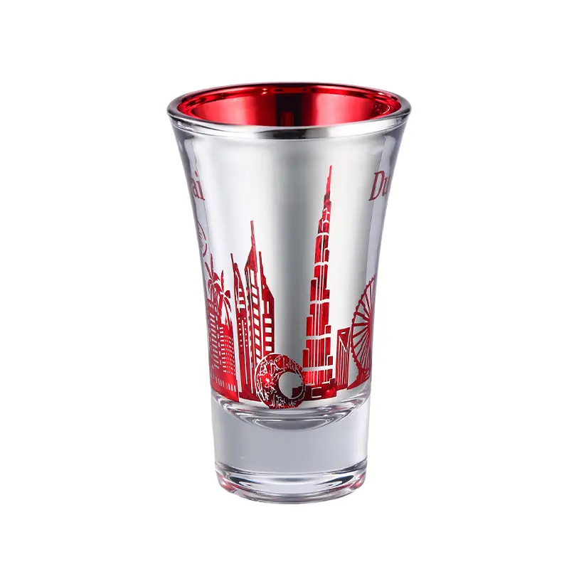 2oz Dubai Skyline Plated Shot Glass