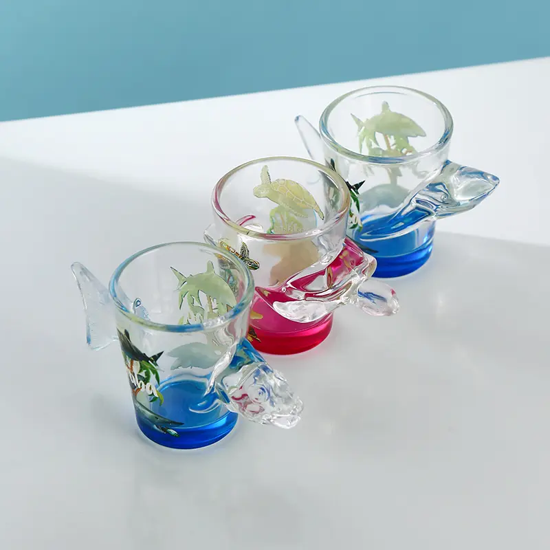 animal-shot-glass-set Animal shot glass set featuring dolphin and sea turtle designs