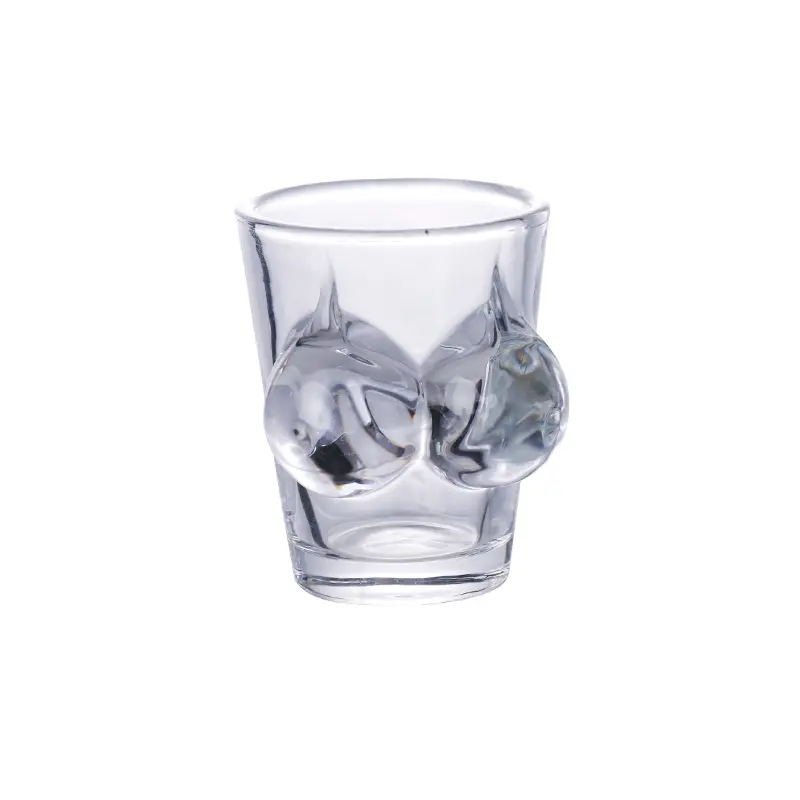 Custom bikini shot glass made from clear glass