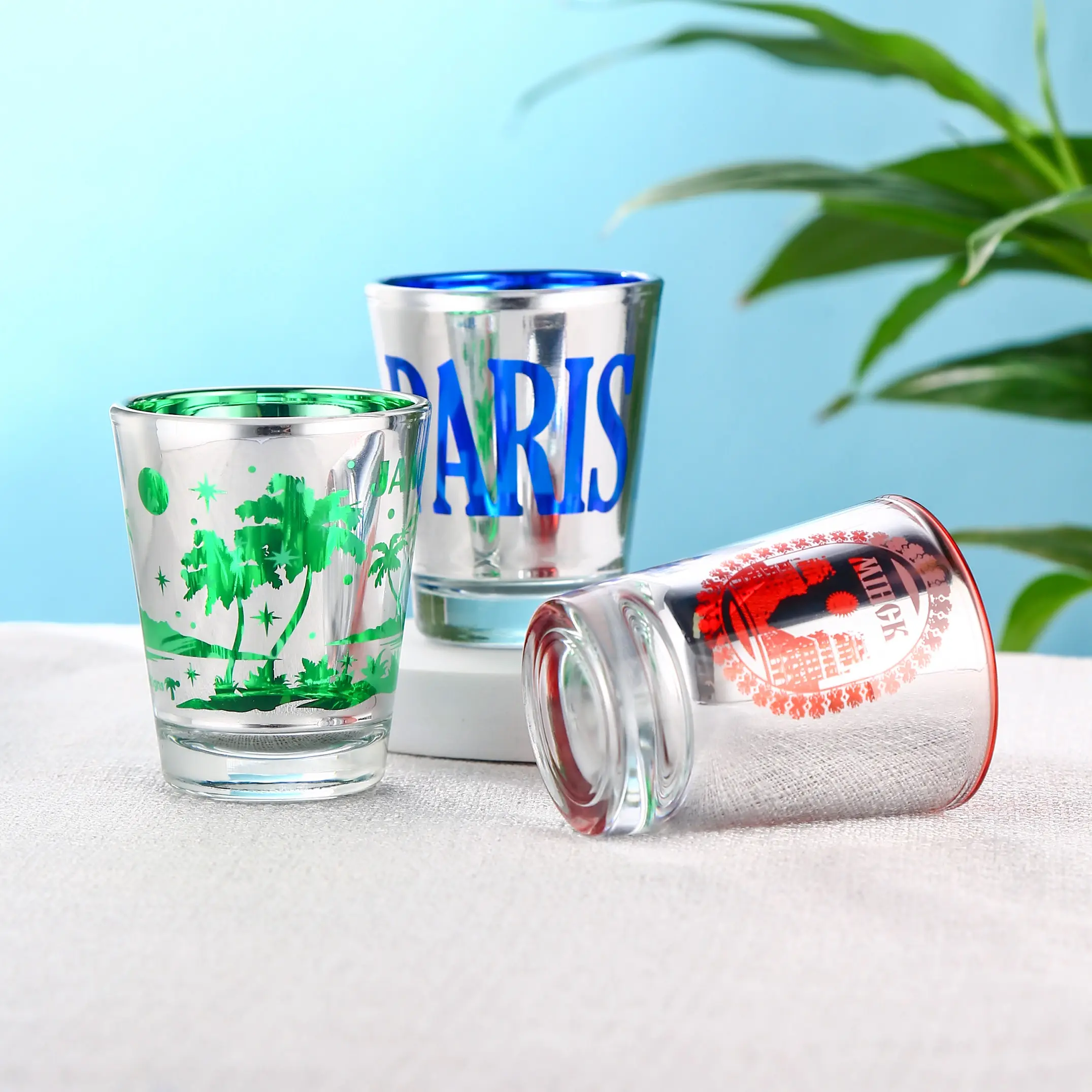 custom-colored-electroplated-shot-glass Custom colored electroplated shot glass with vibrant finish