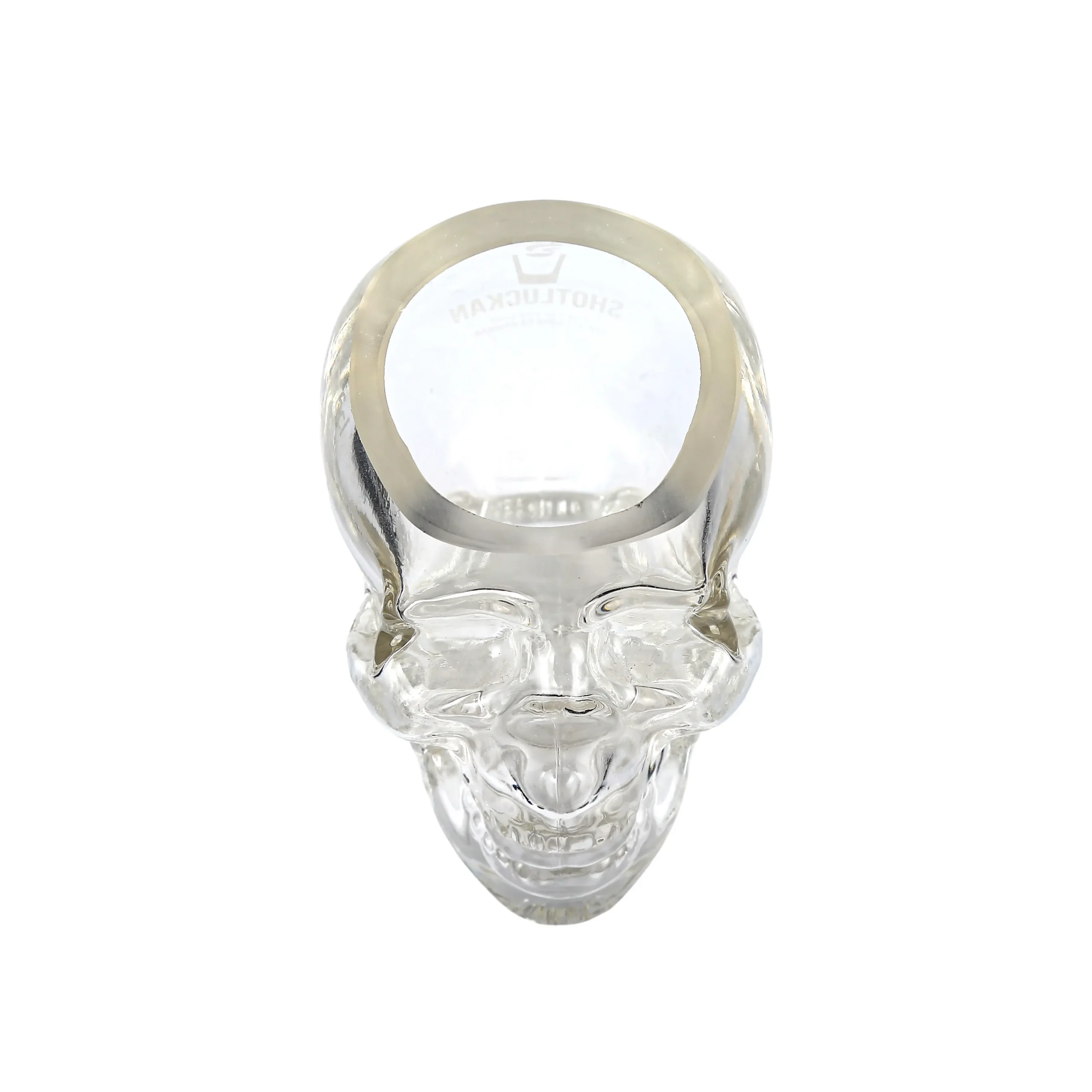 custom-packaging-glass-skull-shot-glass.jpg Premium heavy-bottomed skull shot glass made of high transparency glass, suitable for vodka and tequila shooters.
