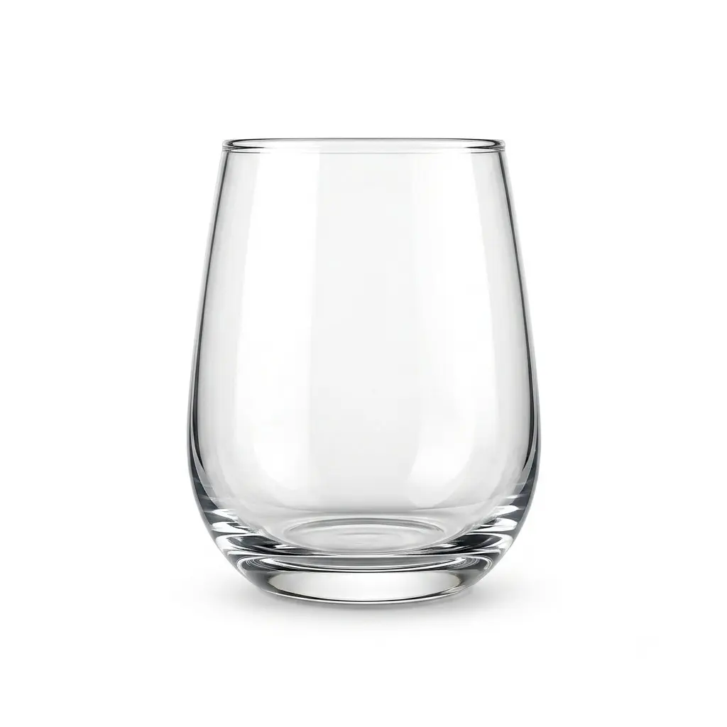Bulk stemless wine glasses made from clear glass for restaurants and events