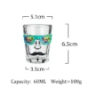 Dimensions and specifications of 60 ml custom face shot glass