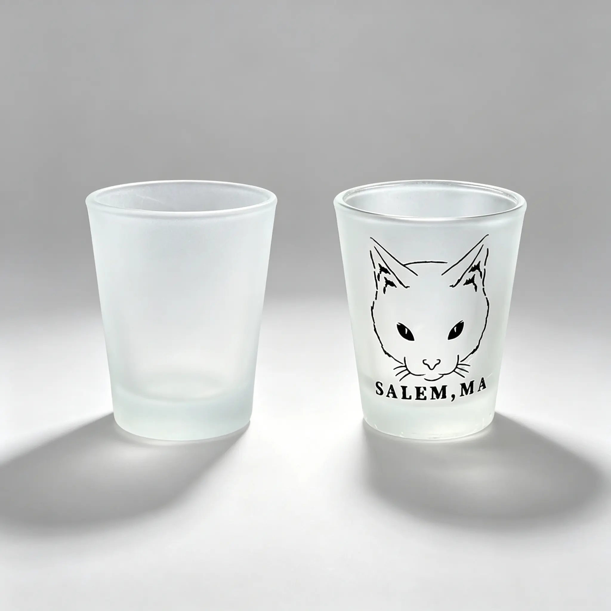 Frosted and sandblasted shot glasses with premium matte finish