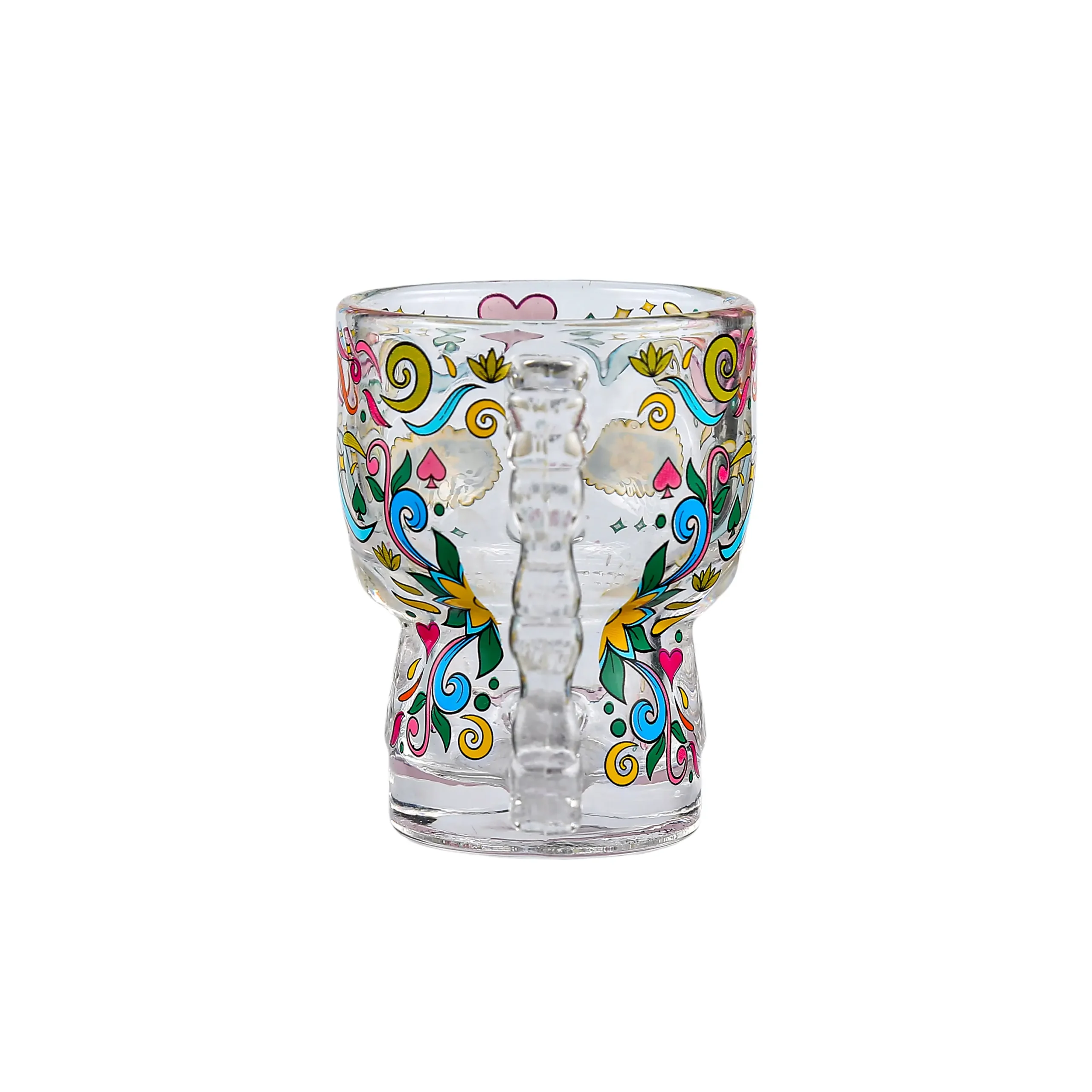 Mexican Day of the Dead style sugar skull mug with vibrant floral patterns, 54ml capacity.