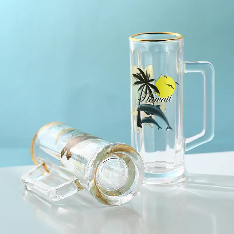 mini-beer-mug-base-detail Mini beer mug glass showing thick base construction and custom souvenir printing