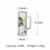 mini-beer-mug-dimensions-45ml Dimensions and specifications of 45 ml mini beer mug glass