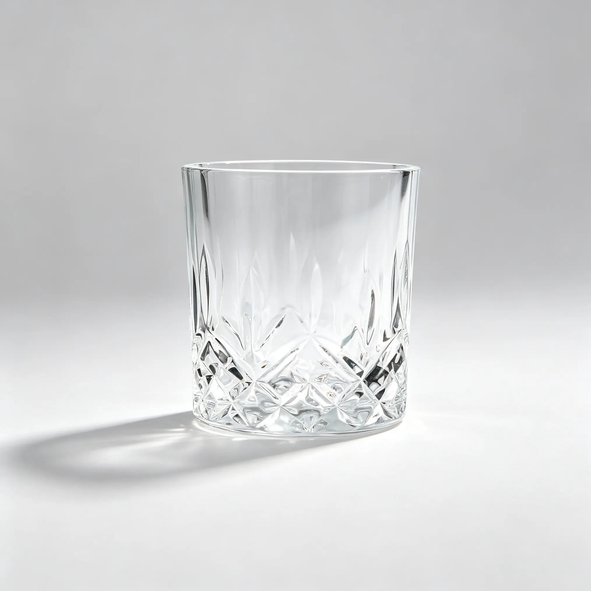 Old fashioned whiskey glasses with heavy base design