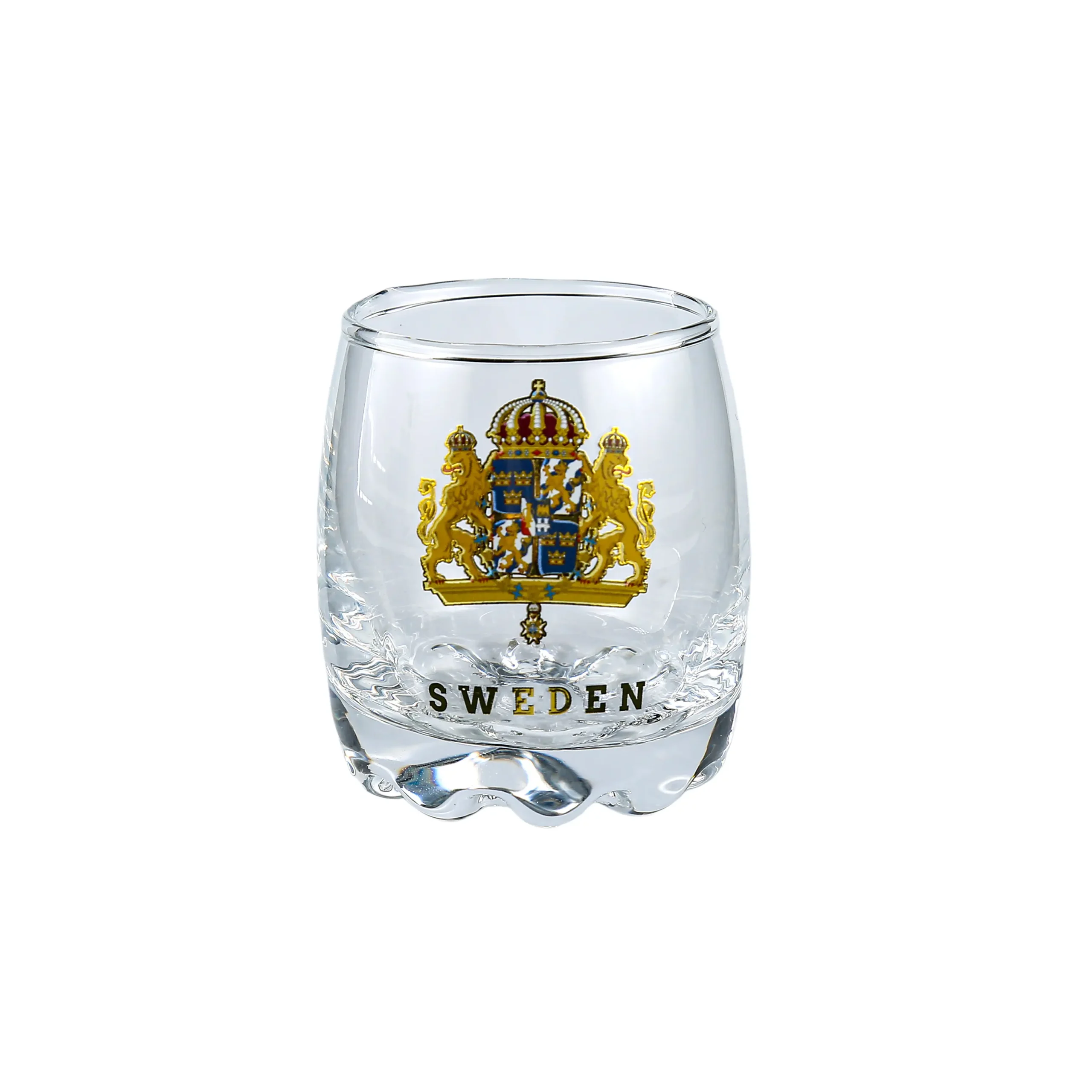 Elegant transparent glass tumbler featuring a textured thick bottom design for better grip and luxury feel.