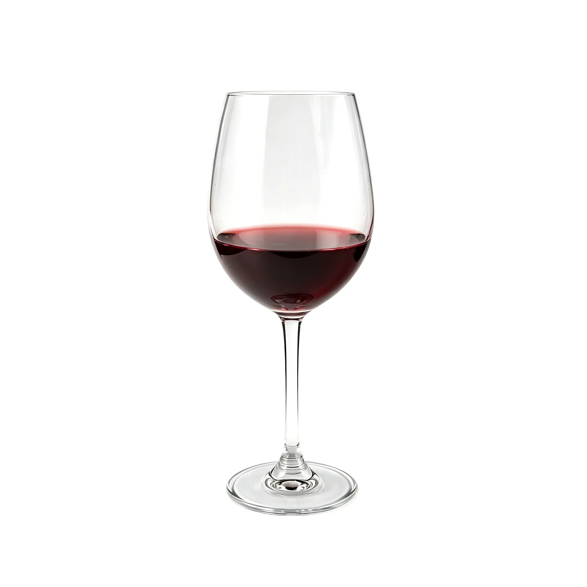 Quality red wine glass with clear crystal design