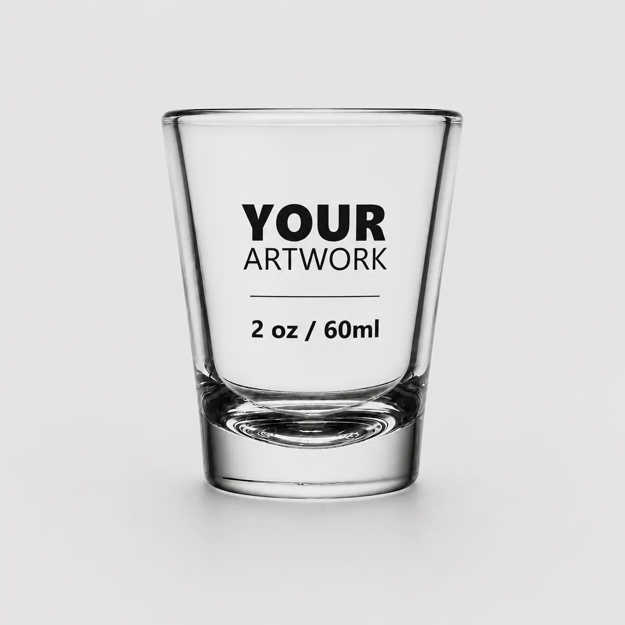 2 oz shot glass with 60 ml capacity