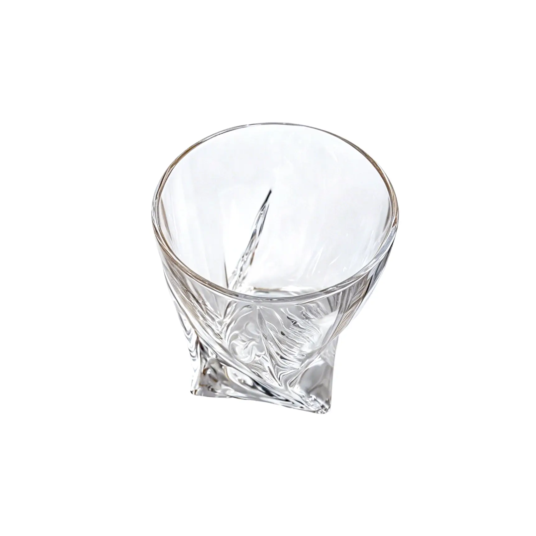 Modern geometric design whiskey drinking glasses for home bar.