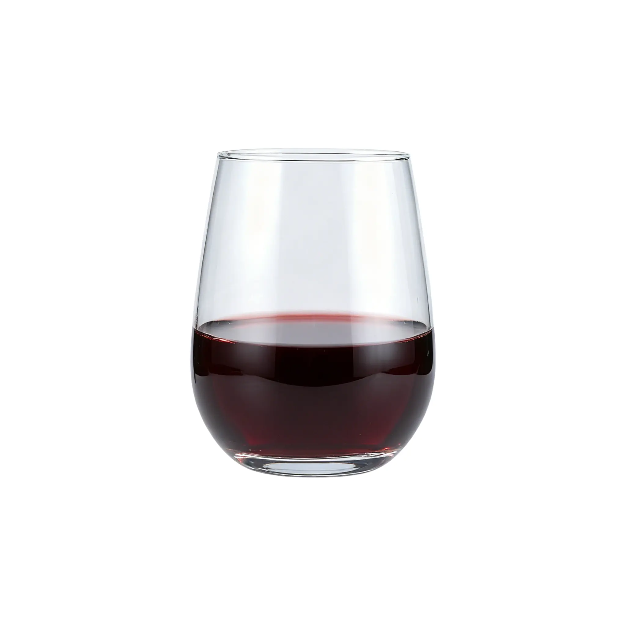 Stemless red wine glass for wholesale hospitality and restaurant use