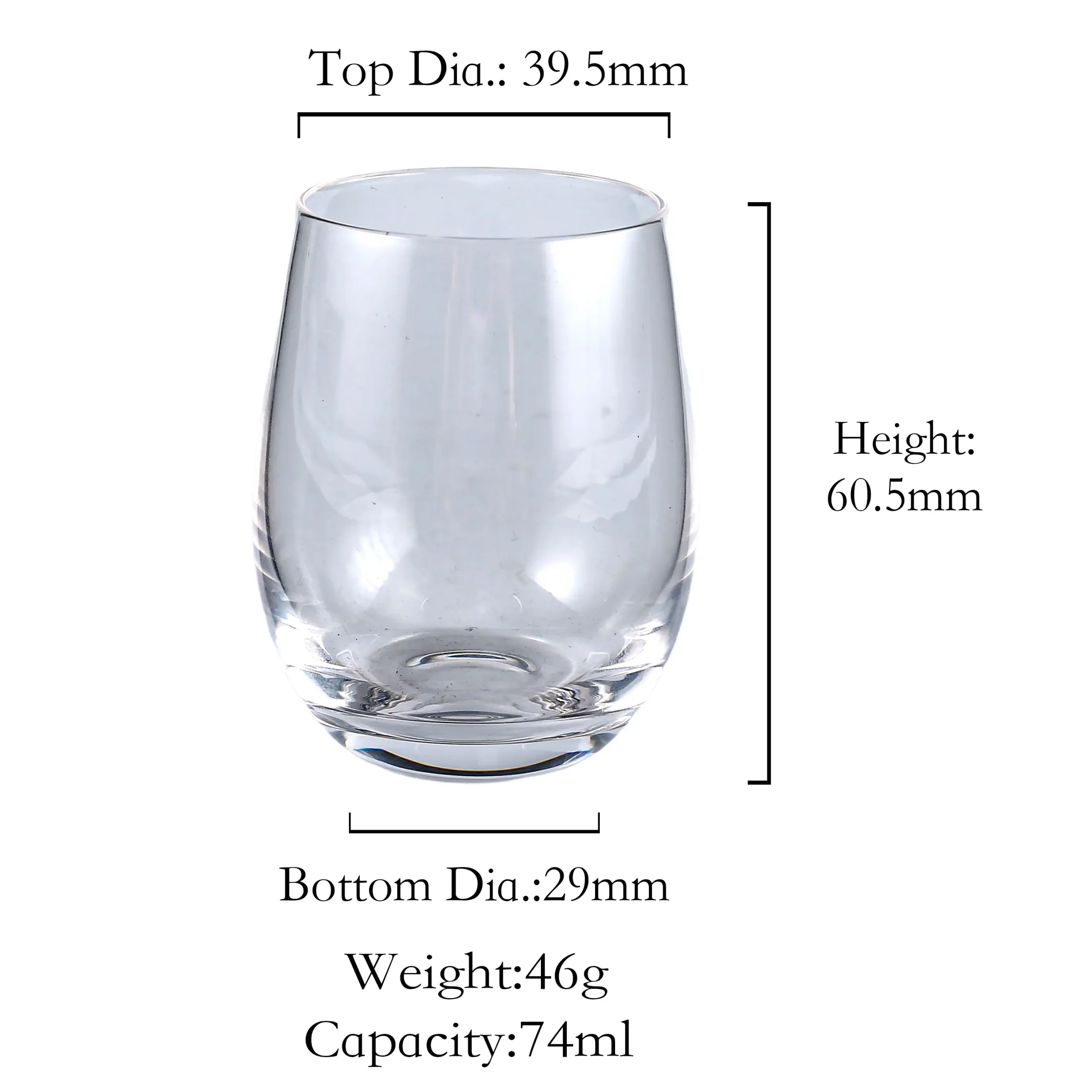 Elegant stemless shot glass with 'Sweden' text and heraldic lion ideal for souvenir shops and wholesale buyers.