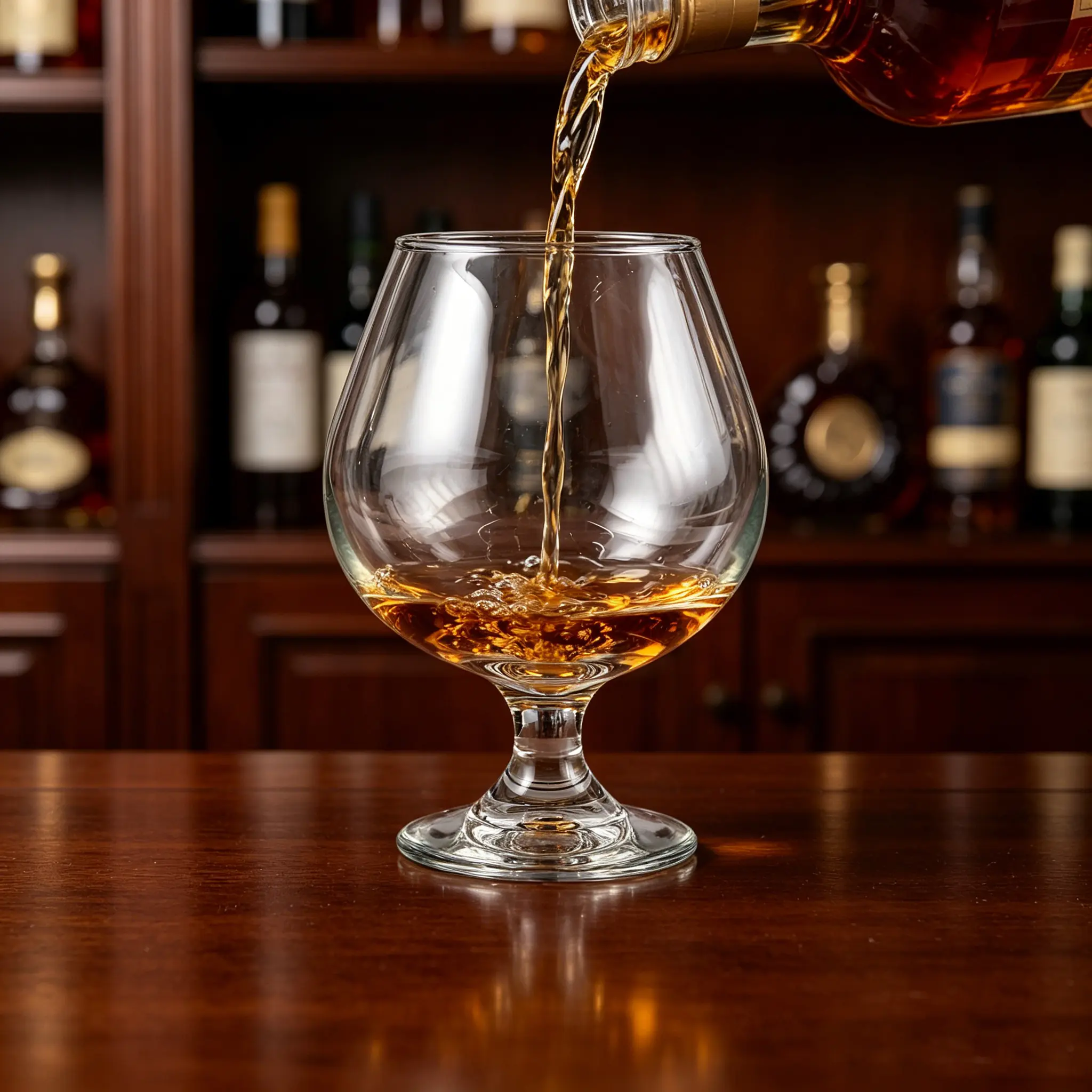 Elegant transparent brandy glass for bar and restaurant use