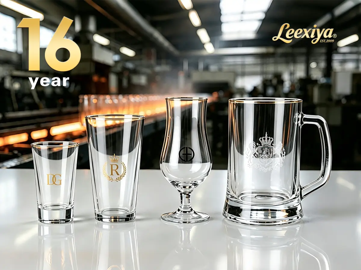 Custom glassware manufacturer offering logo printing and personalized glass cups
